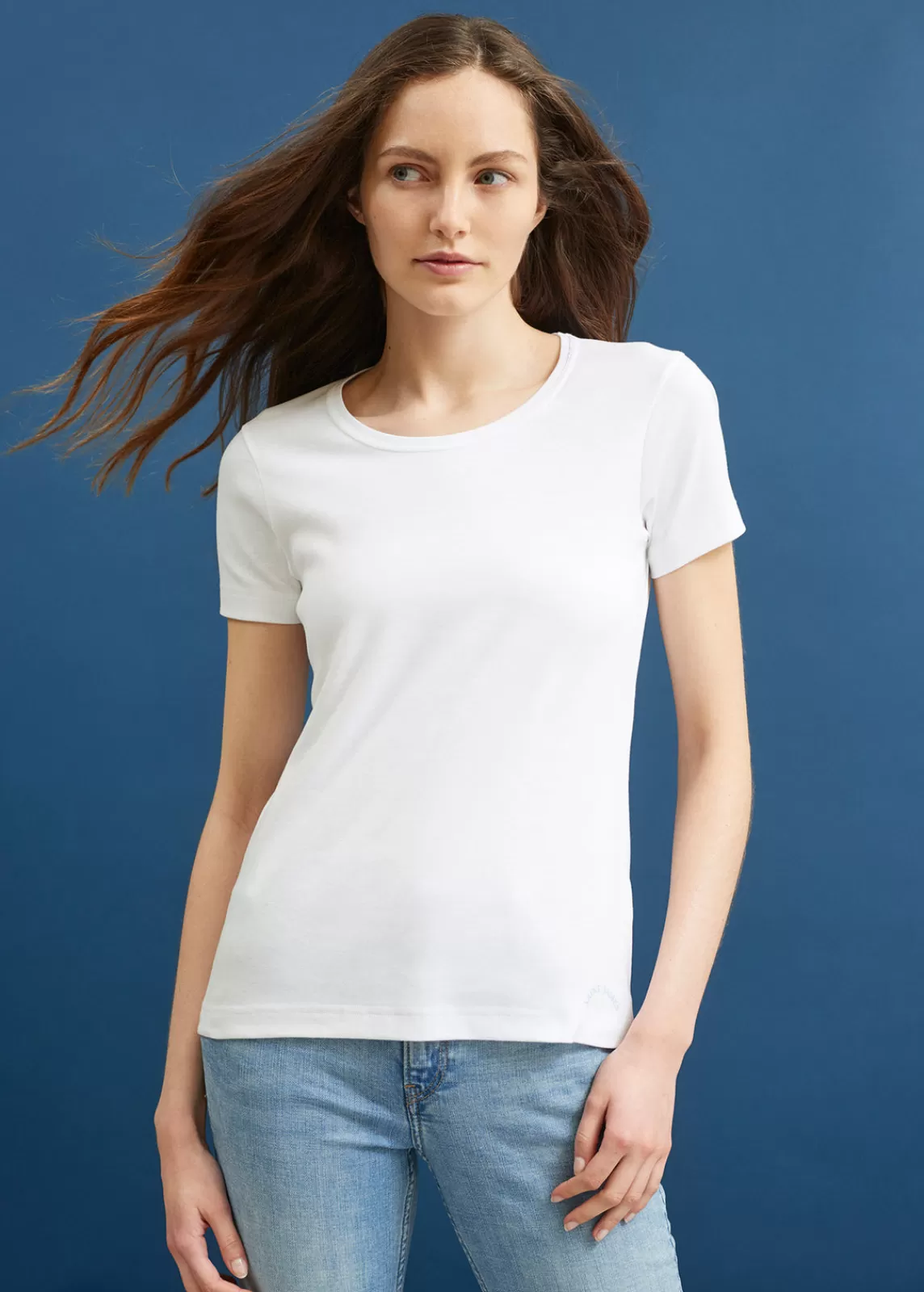 Tops & Polos>Saint James Ajaccio round neck t-shirt BLANC