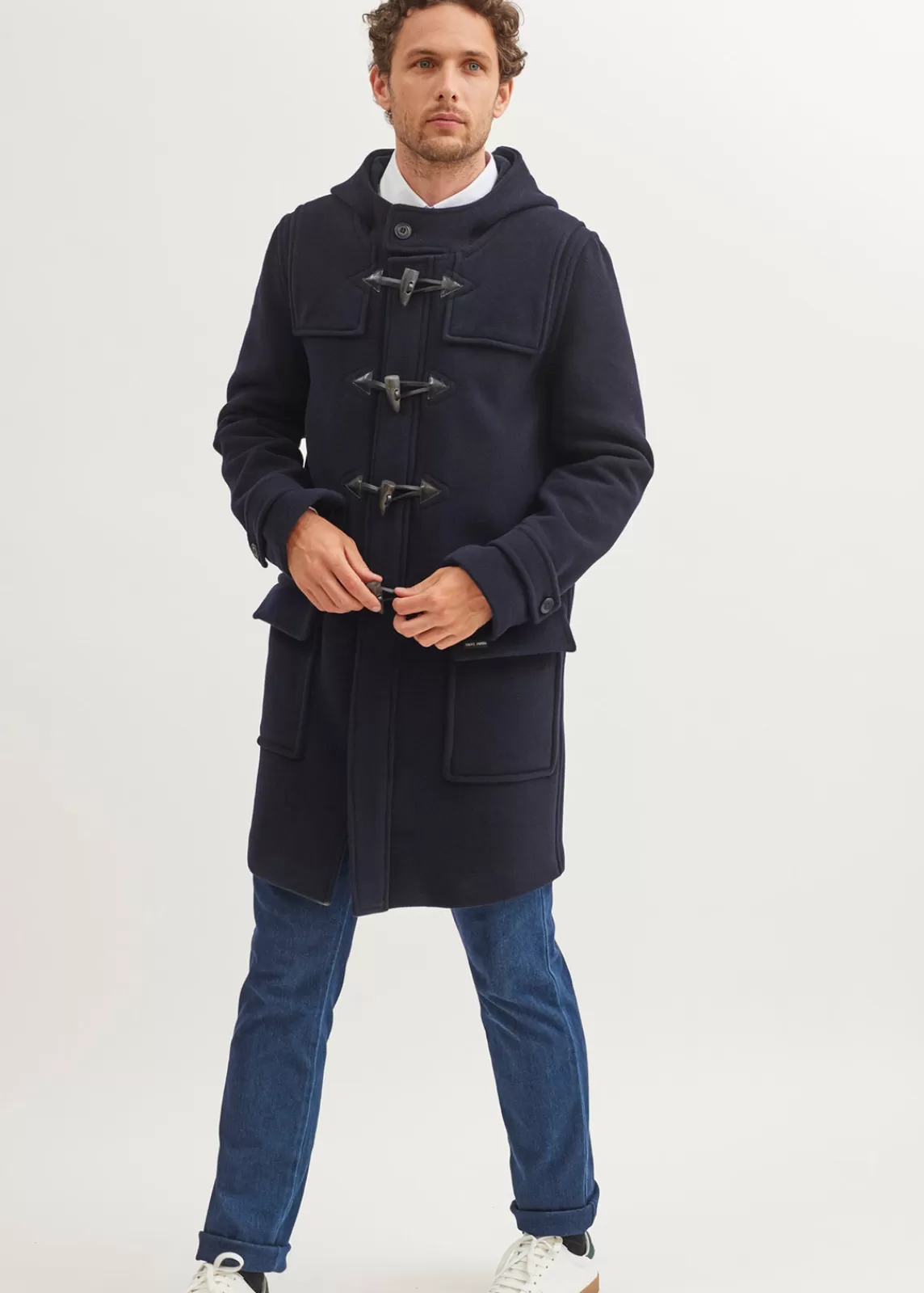 Coats>Saint James Antarctique classic duffle-coat NAVY