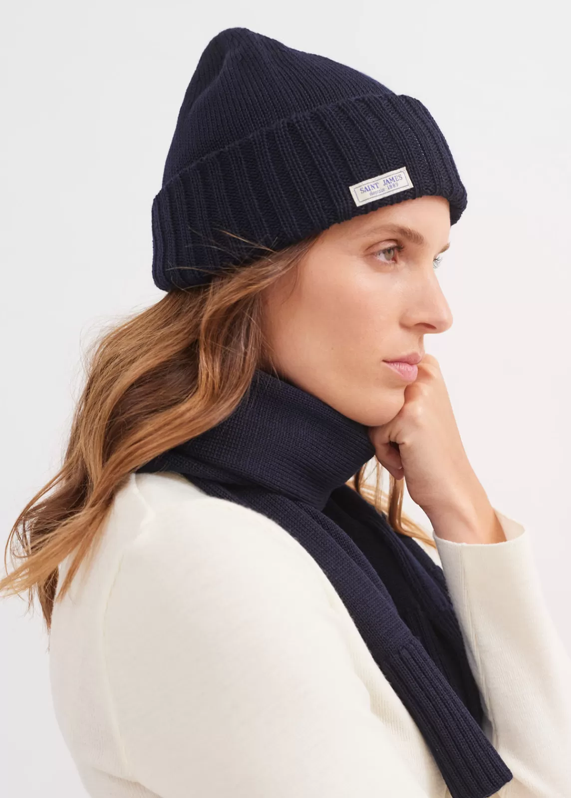 Hats & Beanies>Saint James Barbaresque turn-up hat NAVY