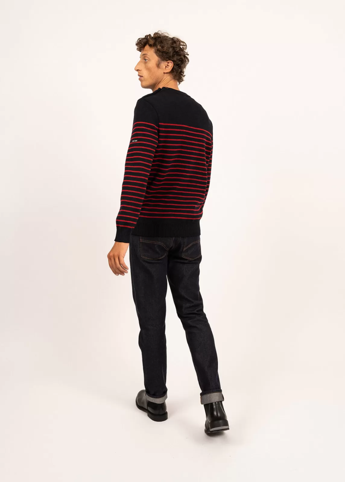 Sailor Jumpers>Saint James Binic striped sailor jumper NAVY/MEDOC