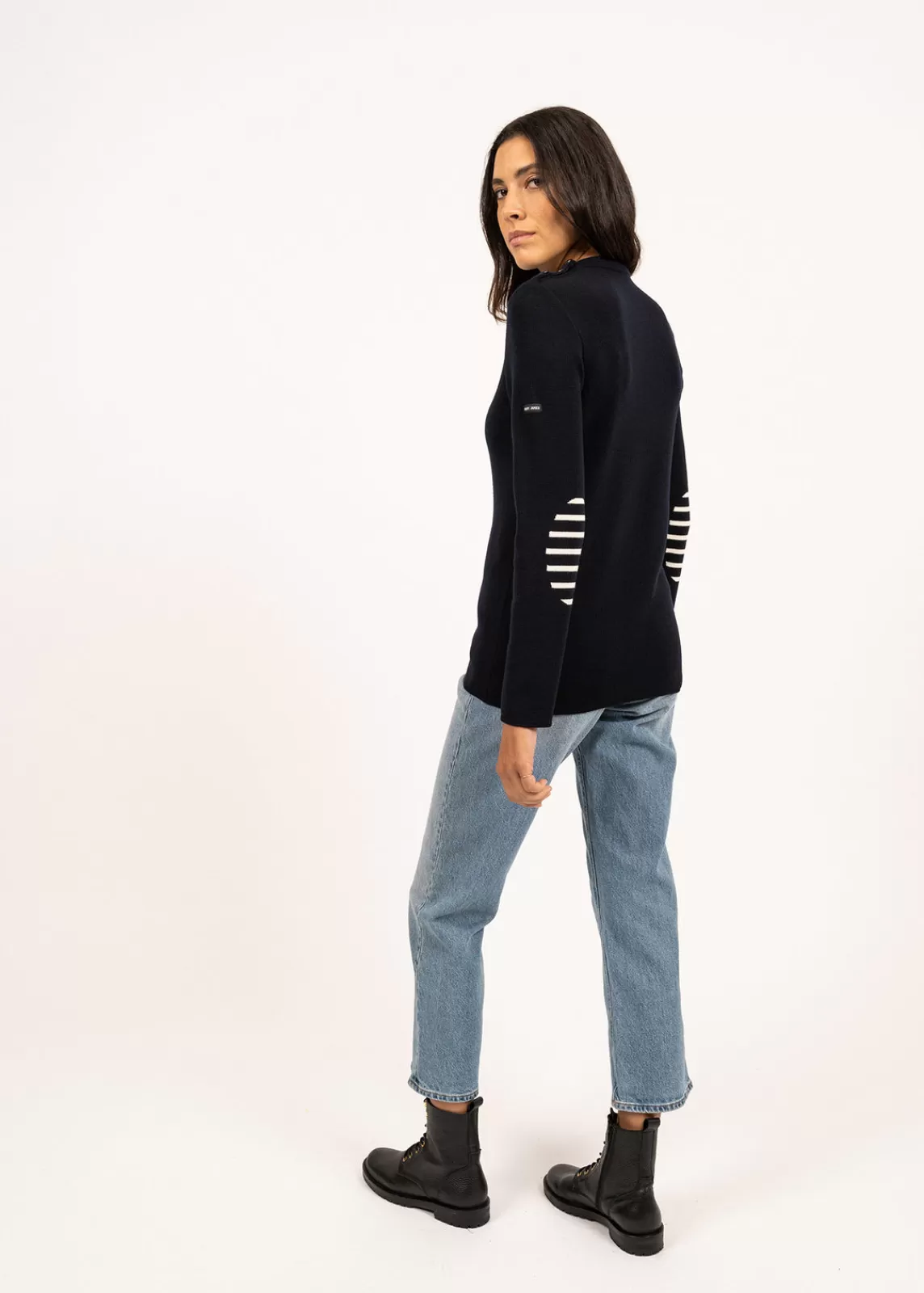 Sailor Jumpers>Saint James Bregançon plain sailor jumper NAVY