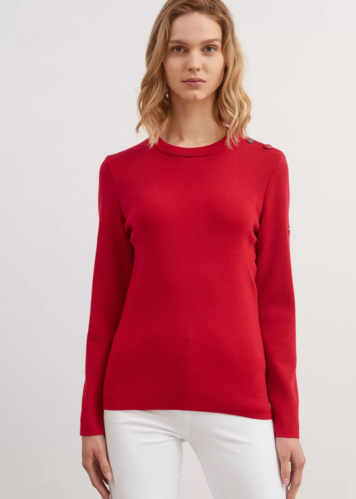 Sailor Jumpers>Saint James Bregançon plain sailor jumper TULIPE