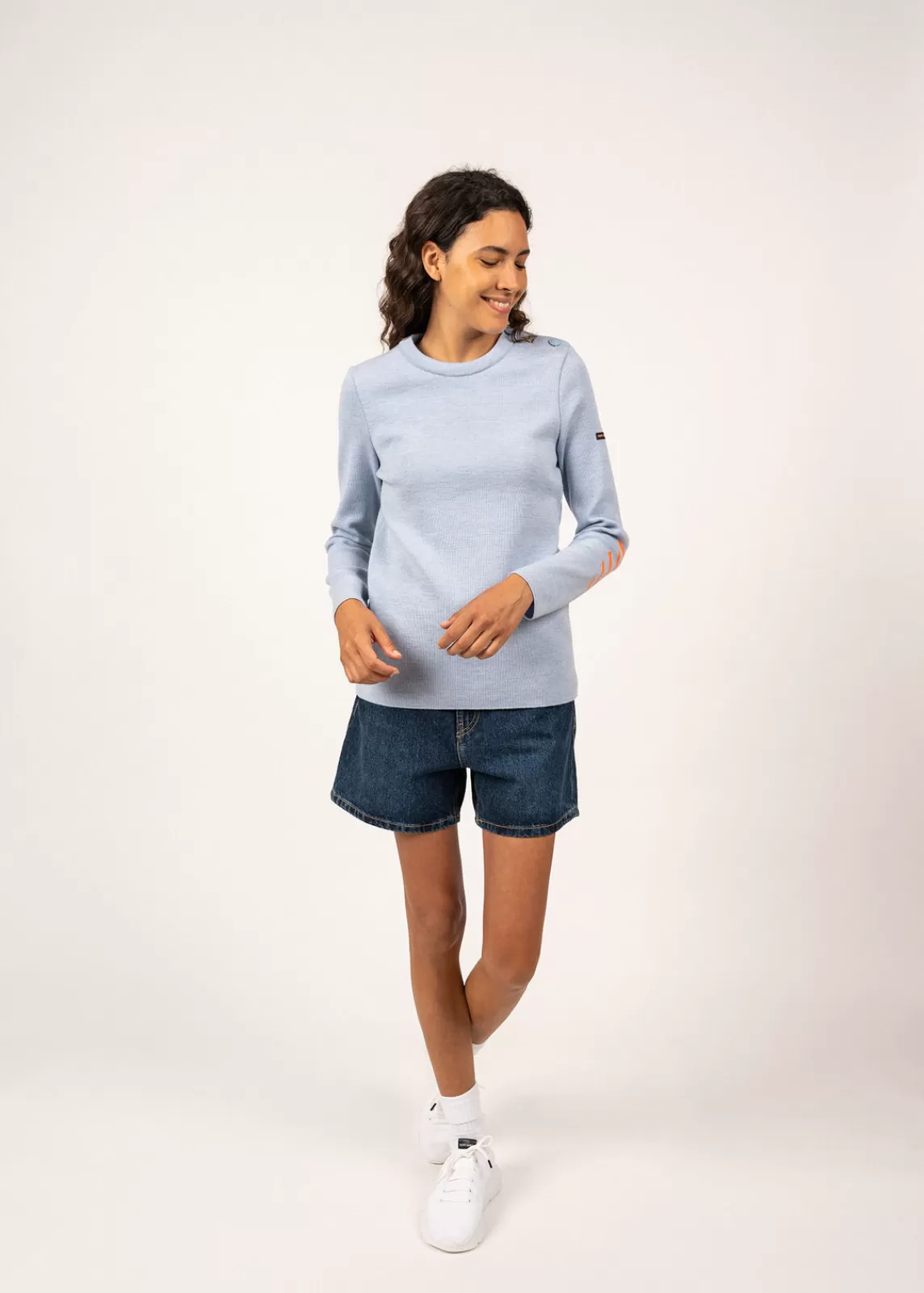 Sailor Jumpers>Saint James Bregançon plain sailor jumper CIELCHINE