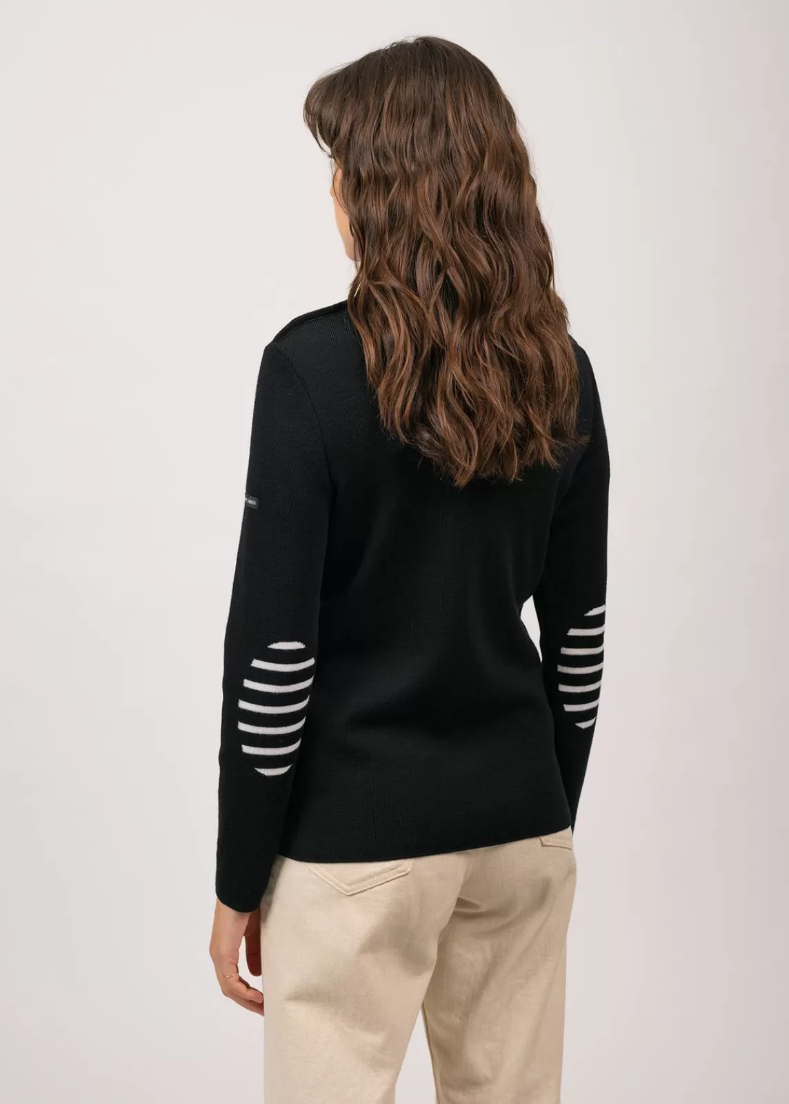 Sailor Jumpers>Saint James Bregançon plain sailor jumper NOIR