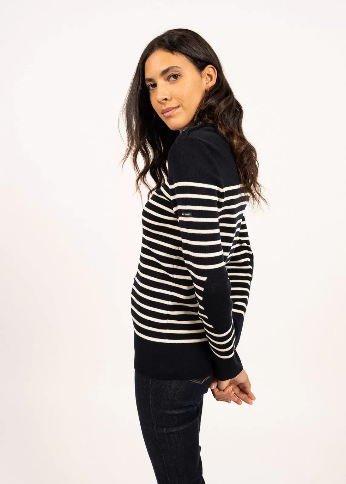 Sailor Jumpers>Saint James Bregançon striped sailor jumper NAVY/ECUME