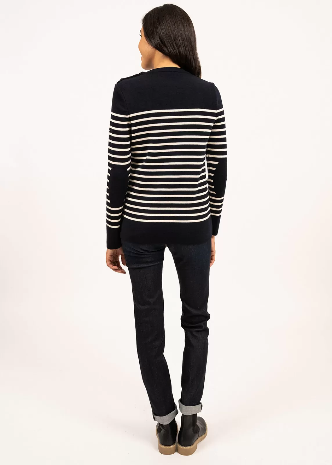 Sailor Jumpers>Saint James Bregançon striped sailor jumper NAVY/ECUME