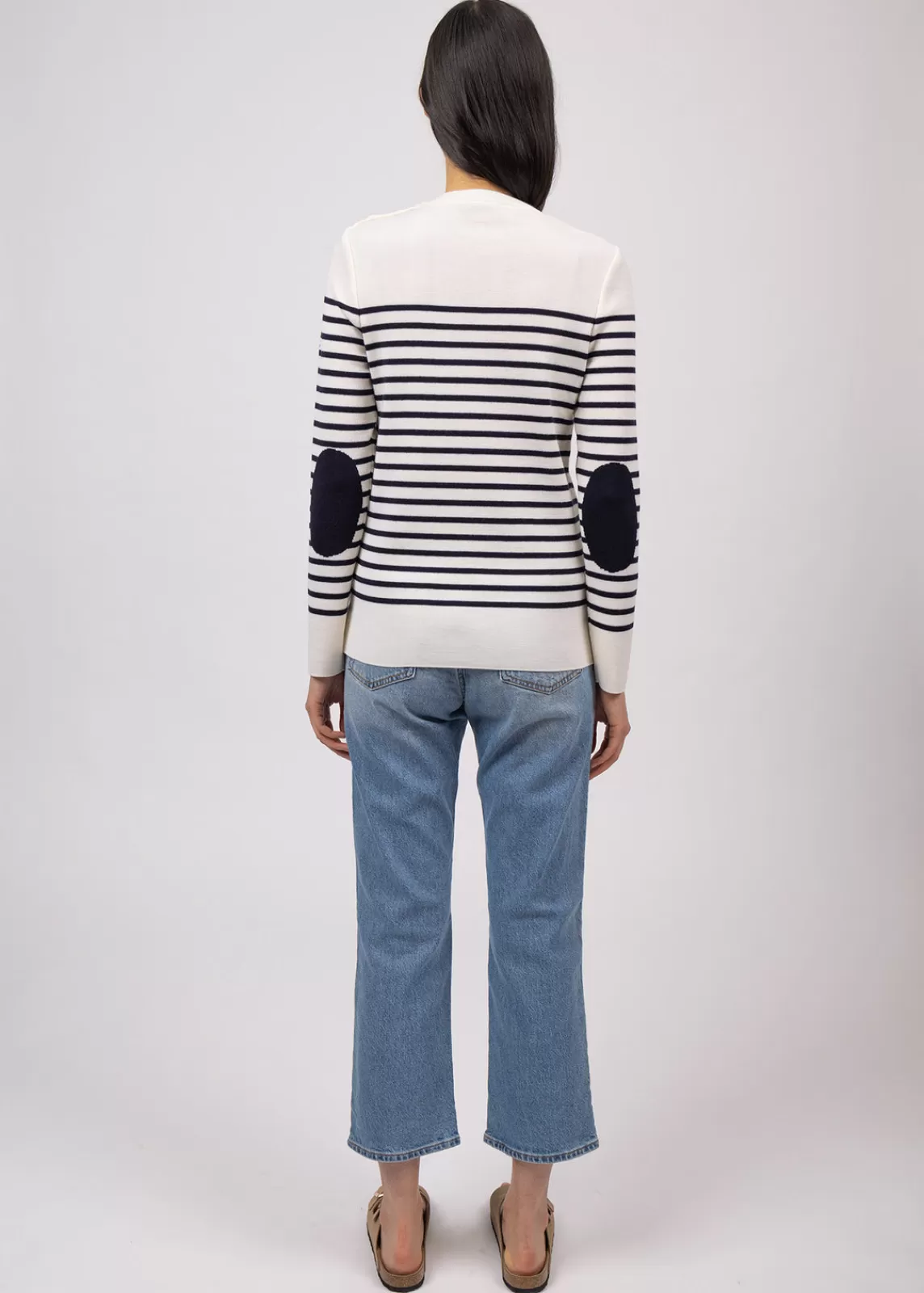 Sailor Jumpers>Saint James Brégançon striped sailor jumper BLANC/NAVY/NAVY