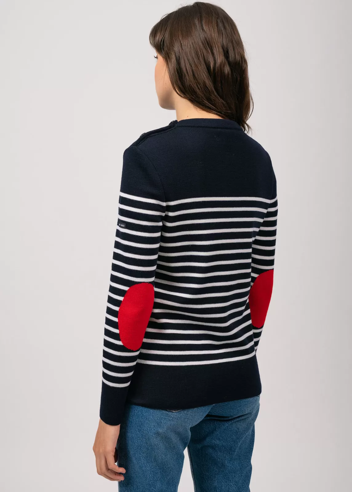 Sailor Jumpers>Saint James Brégançon striped sailor jumper NAVY/BLANC/TULIPE