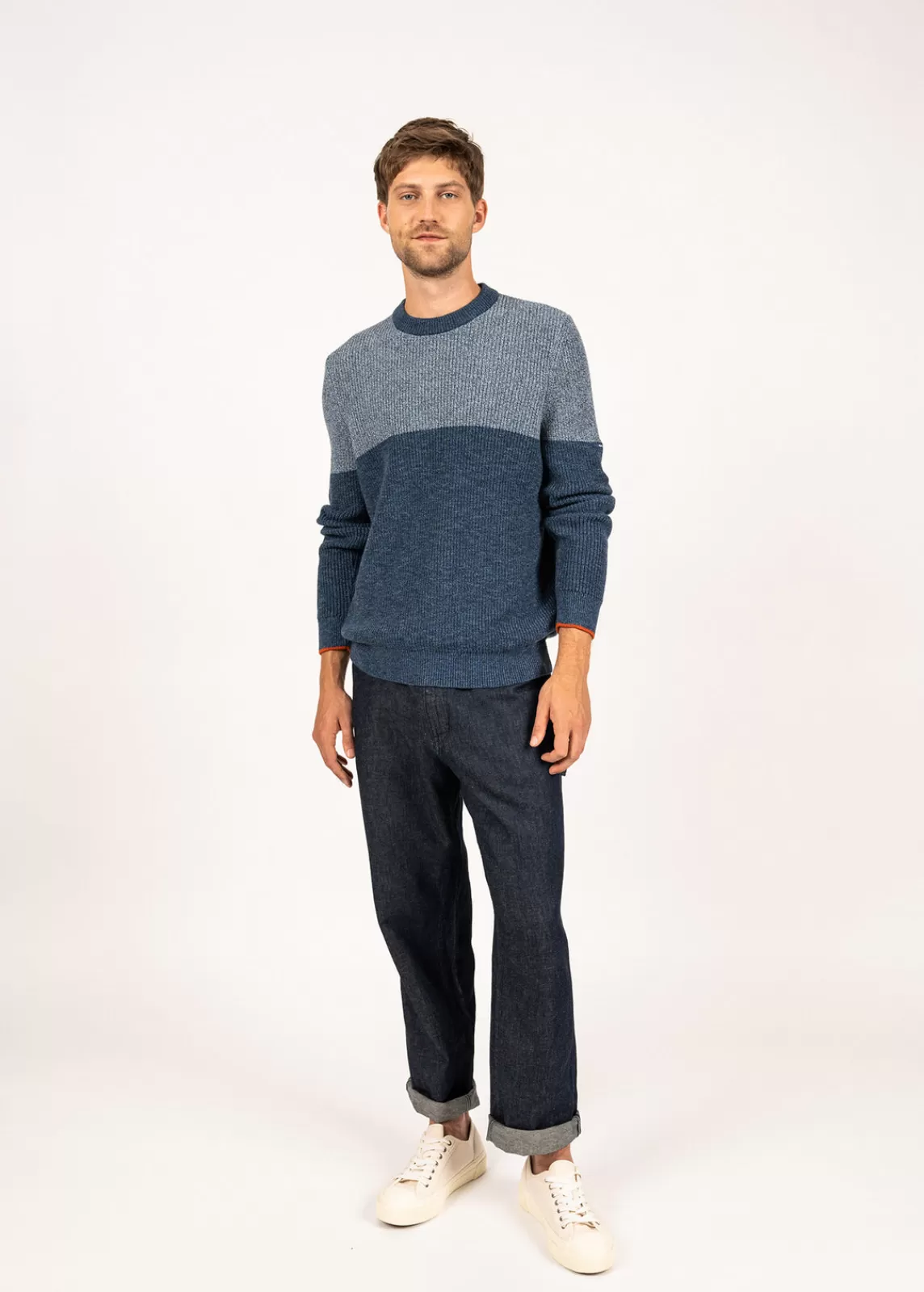 Jumpers & Cardigans>Saint James Campos colourblock jumper DENIM/INDIGO