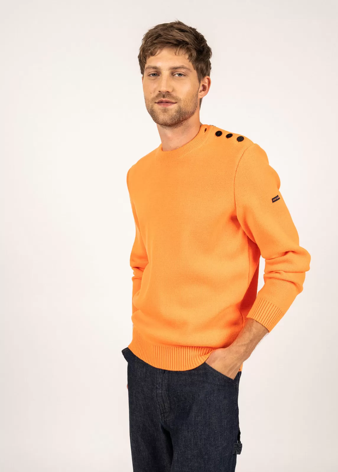 Sailor Jumpers>Saint James Cancale sailor jumper ORANGEFLUO