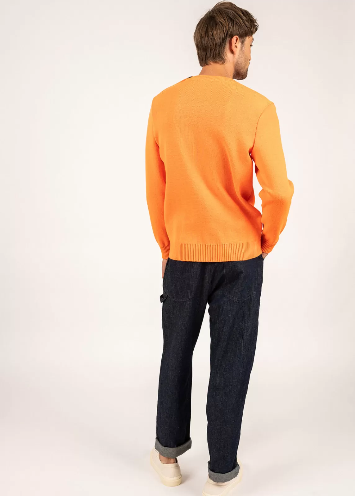 Sailor Jumpers>Saint James Cancale sailor jumper ORANGEFLUO