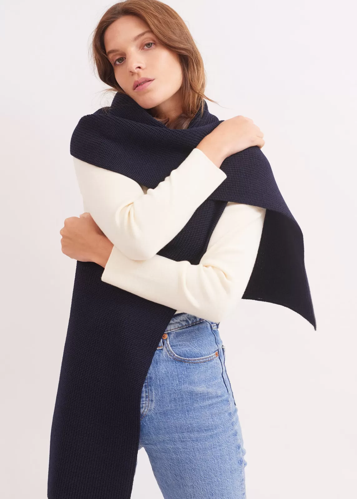 Accessories>Saint James Canoe scarf NAVY