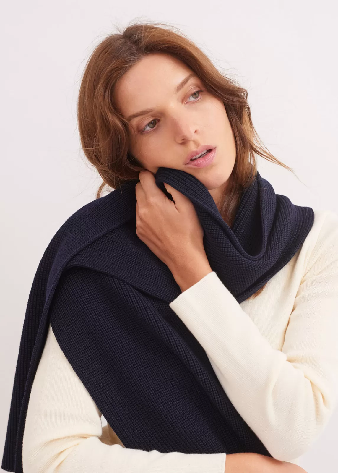 Accessories>Saint James Canoe scarf NAVY