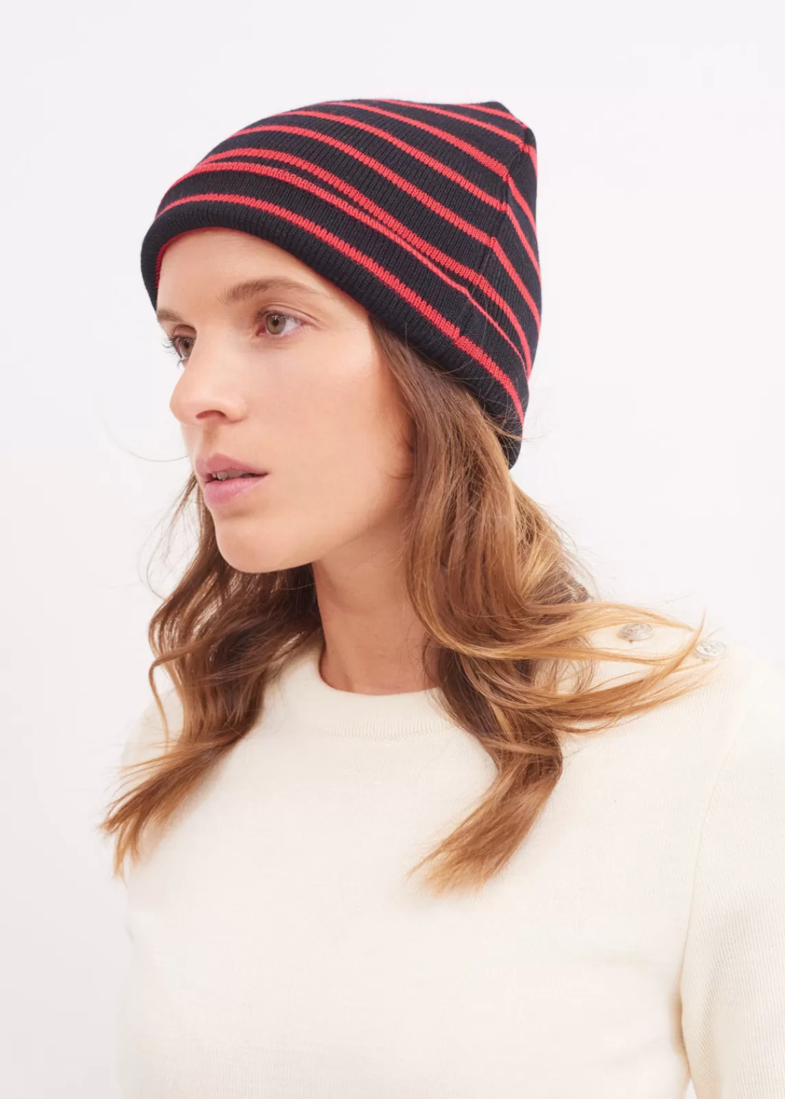 Hats & Beanies>Saint James Cartier striped sailor hat NAVY/TULIPE