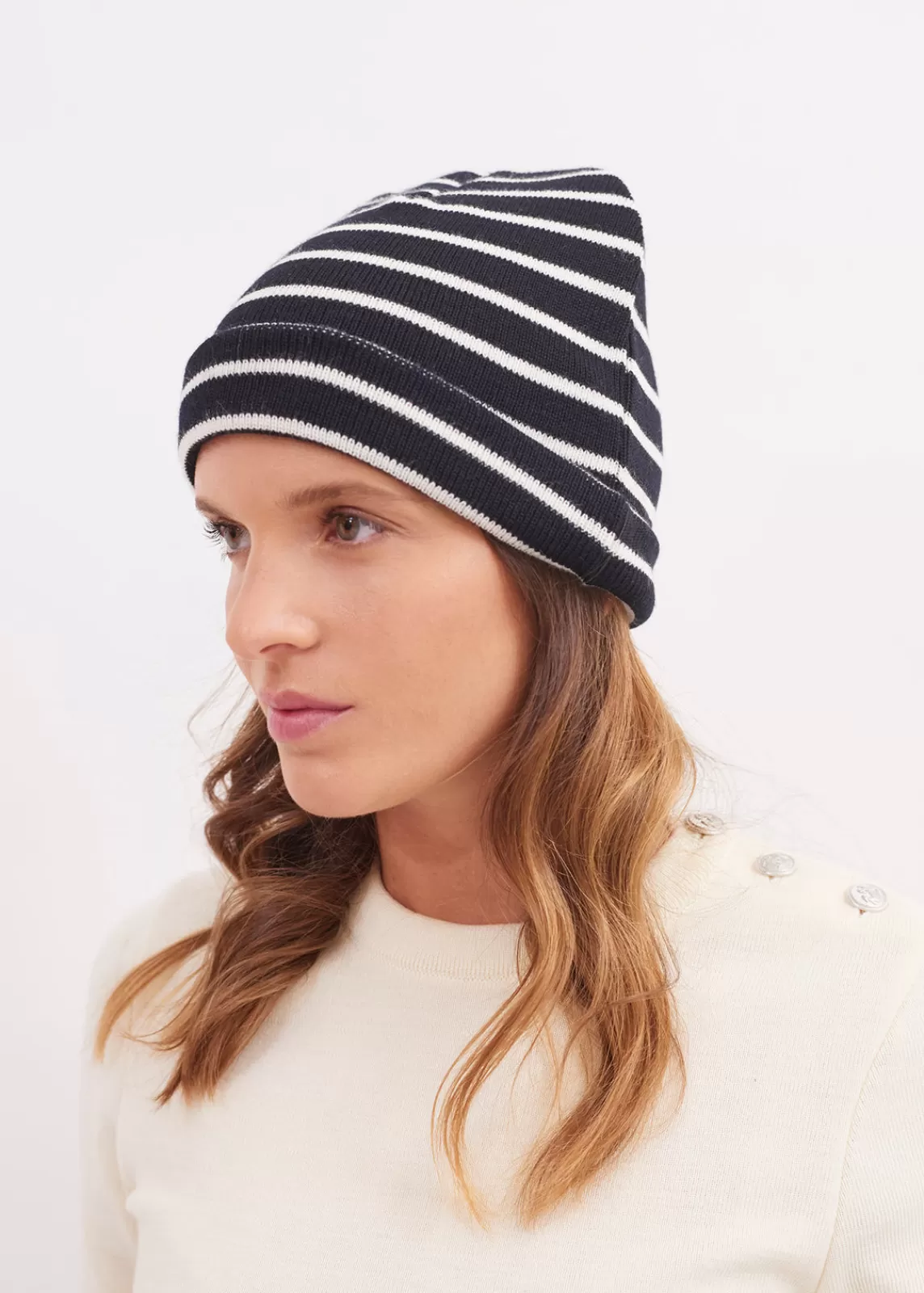 Accessories>Saint James Cartier striped sailor hat NAVY/ECUME