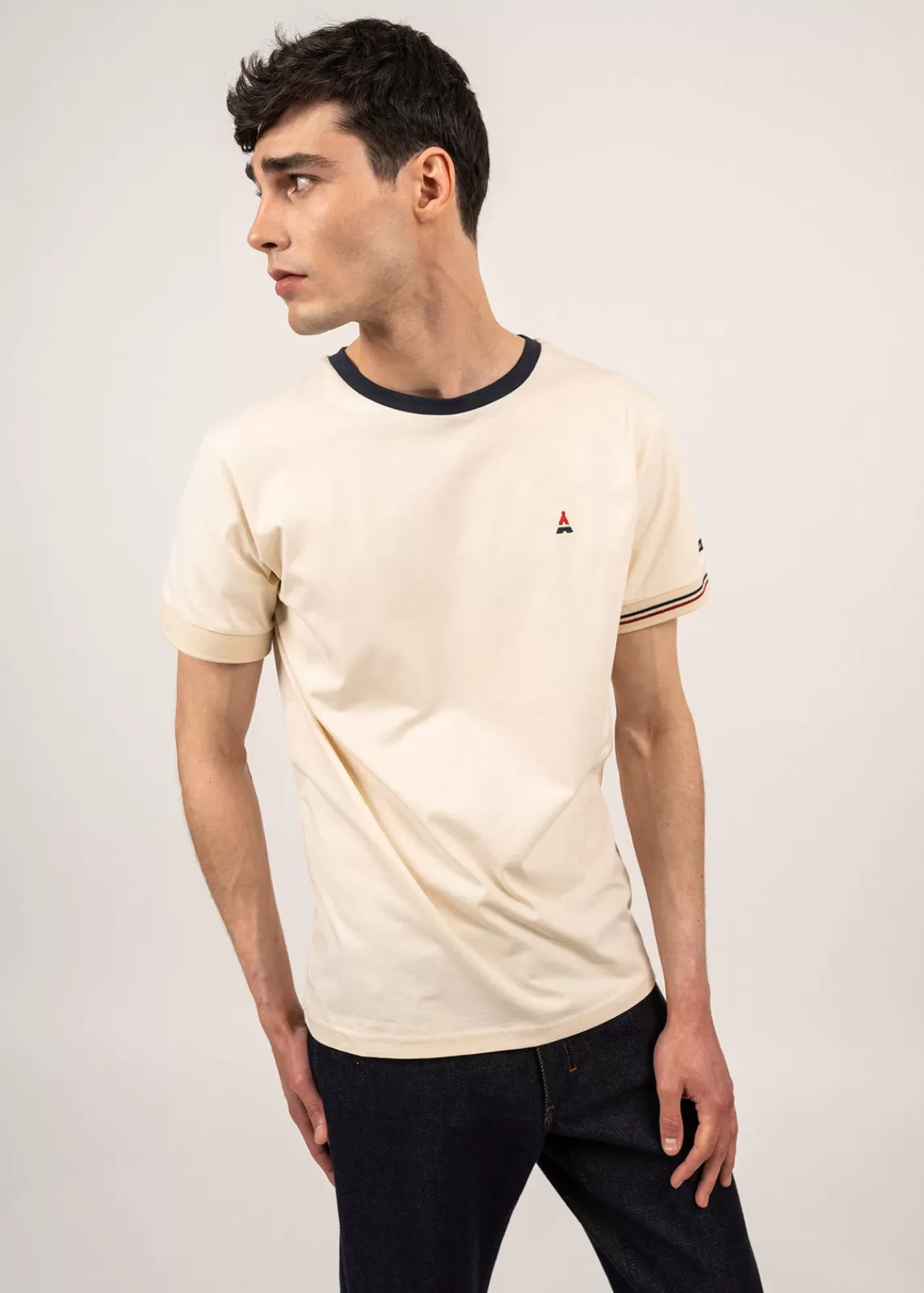 Polos & T-Shirts>Saint James Constant plain t-shirt- x Maison FT ECUME/MARINE