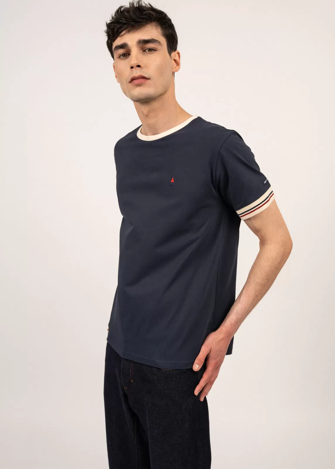 Polos & T-Shirts>Saint James Constant plain t-shirt- x Maison FT MARINE/ECUME