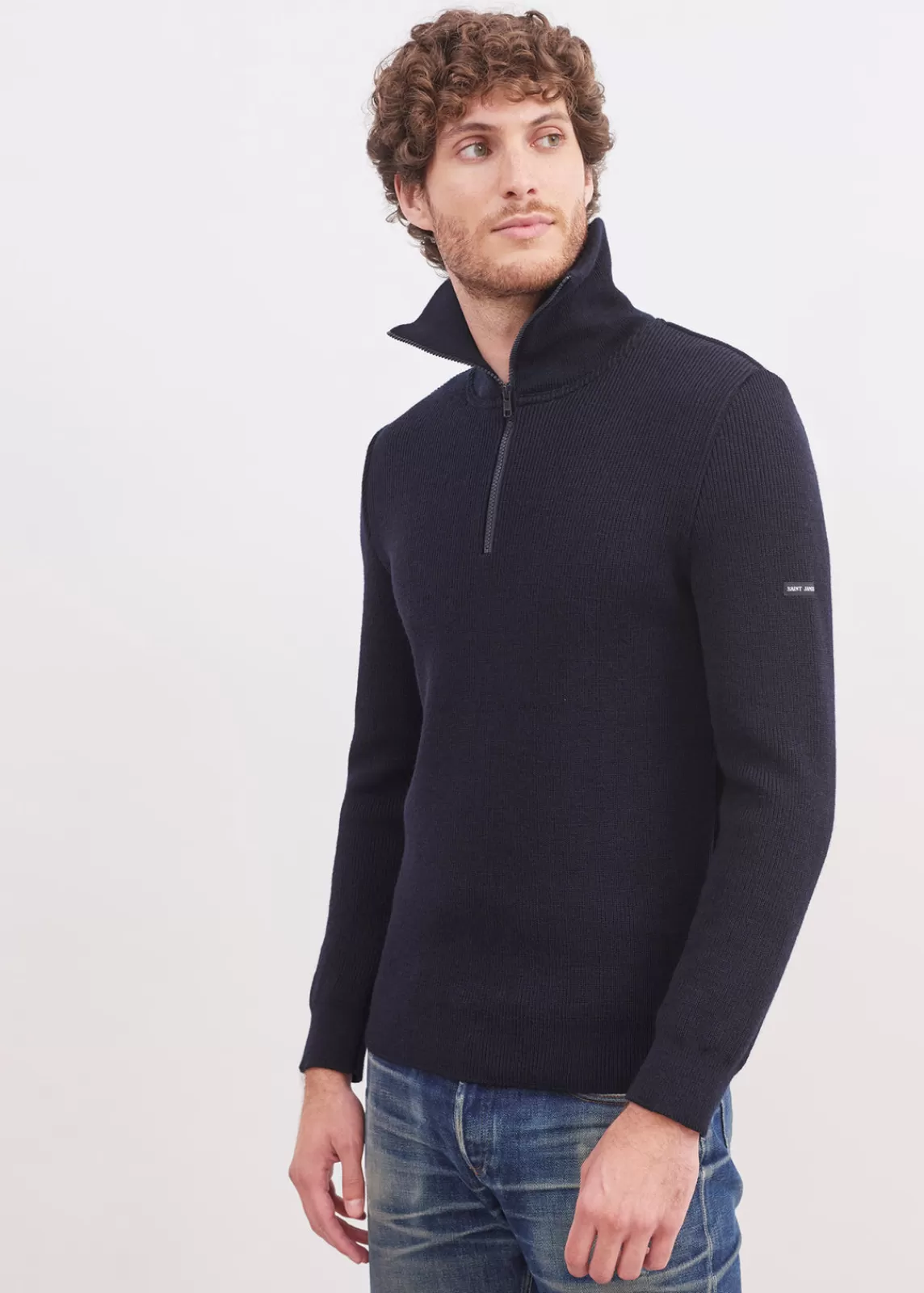 Jumpers & Cardigans>Saint James Cotentin trucker-style neck jumper NAVY