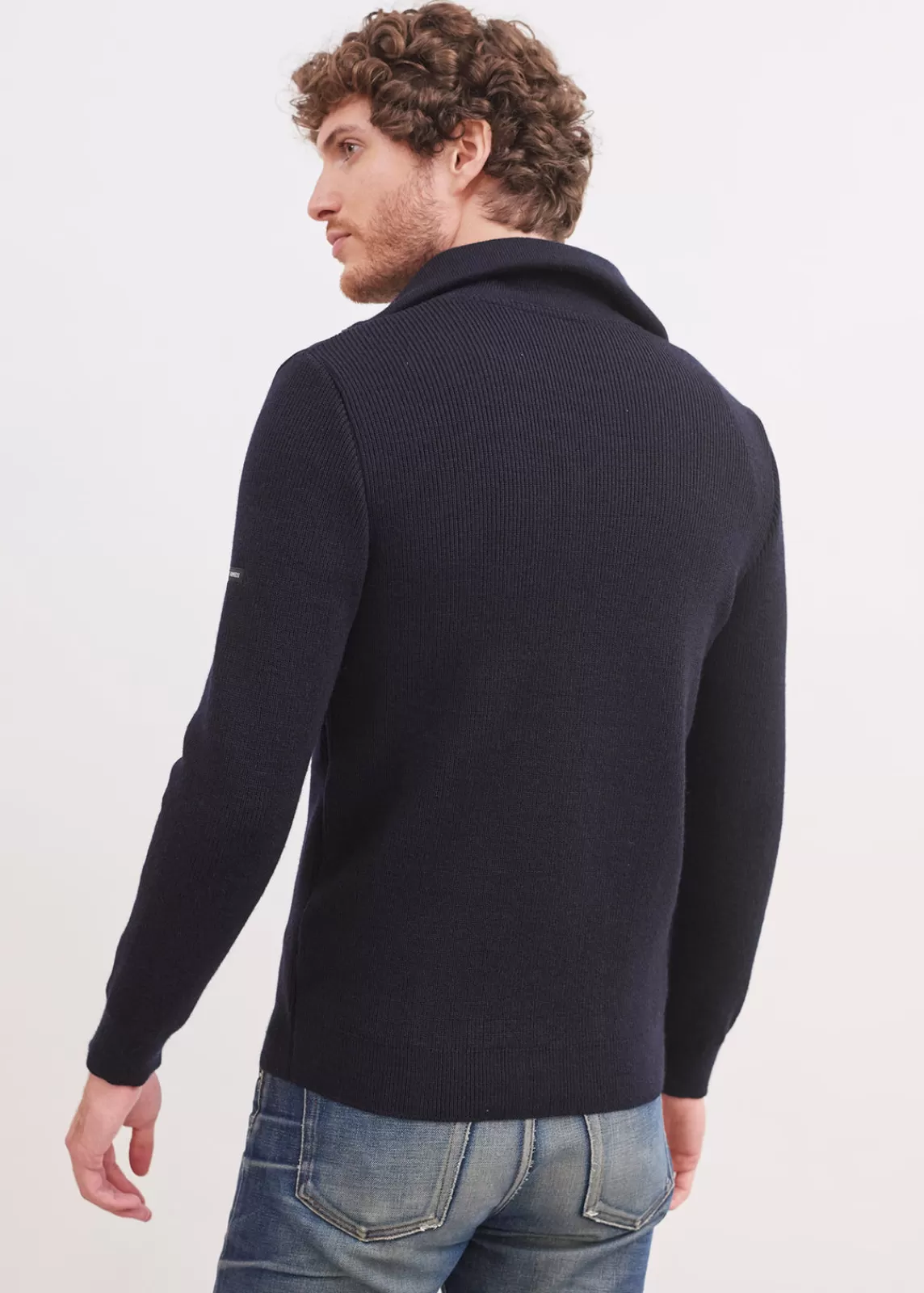 Jumpers & Cardigans>Saint James Cotentin trucker-style neck jumper NAVY