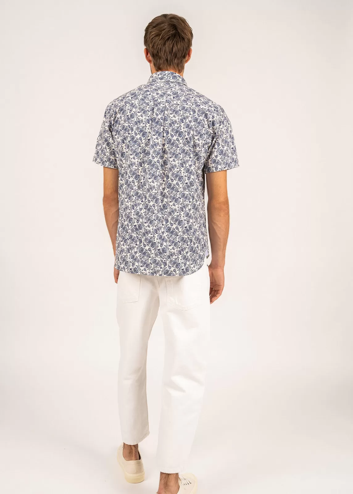 Shirts>Saint James Davin short sleeve printed shirt CRAIE/INDIGO