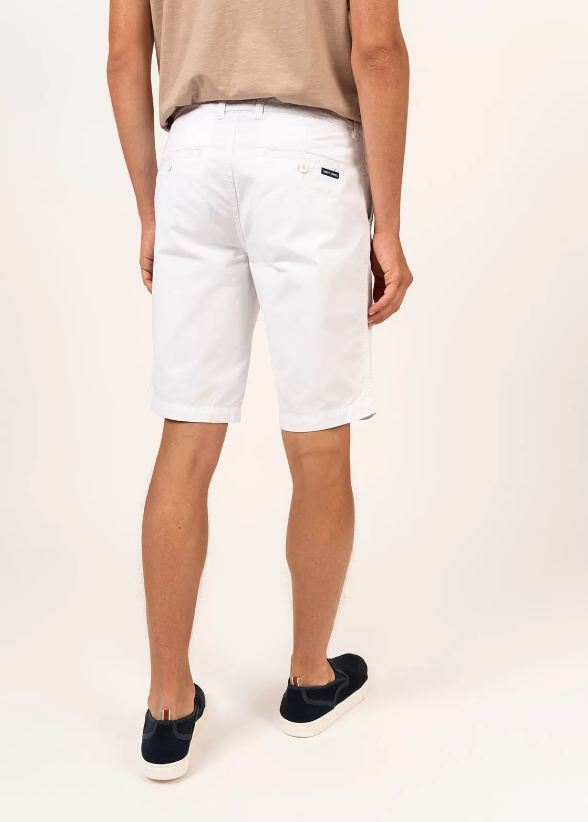 Trousers & Shorts>Saint James Doug straight Bermuda shorts in cotton canvas BLANC