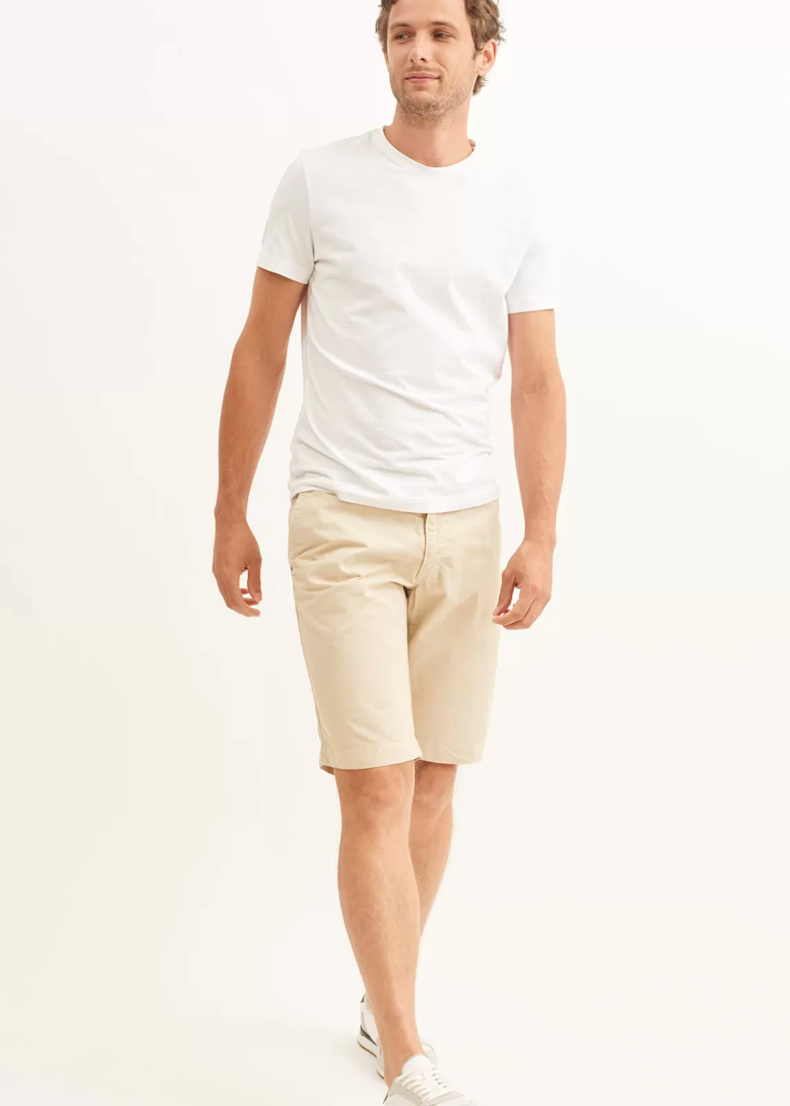 Trousers & Shorts>Saint James Doug straight Bermuda shorts in cotton canvas PLAGE