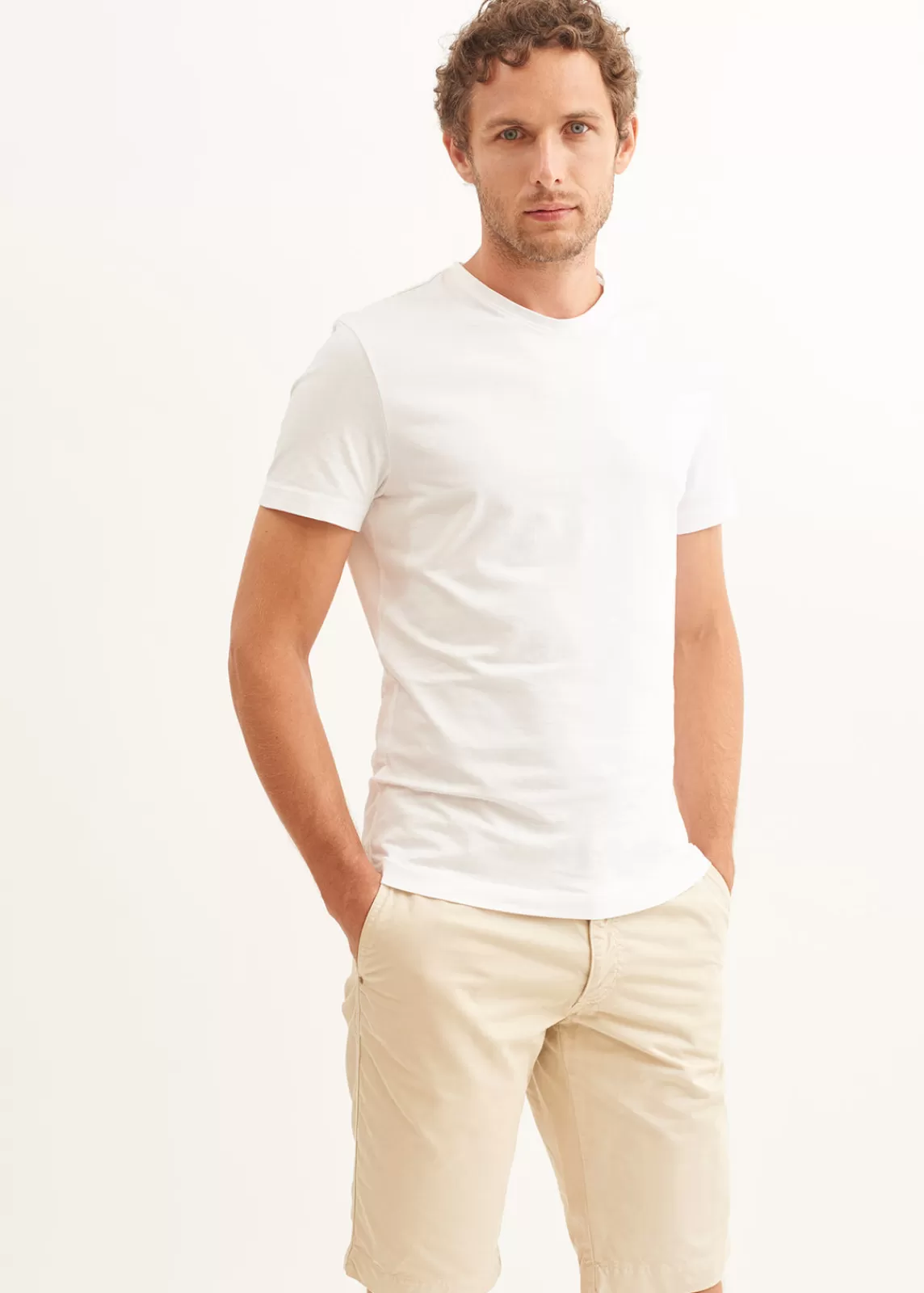 Trousers & Shorts>Saint James Doug straight Bermuda shorts in cotton canvas PLAGE