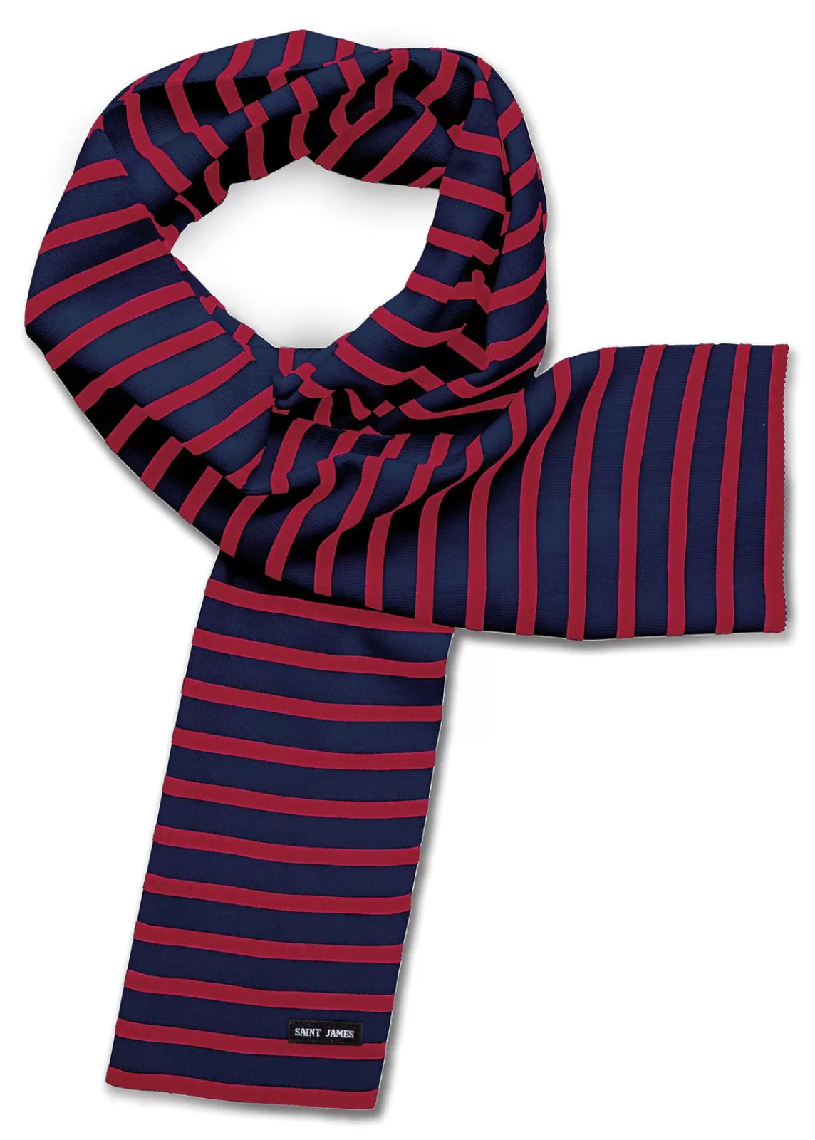 Accessories>Saint James Duguay striped scarf NAVY/TULIPE