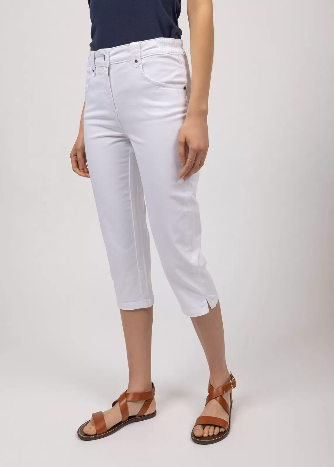 Trousers & Shorts>Saint James Elodie three quarters pants BLANC