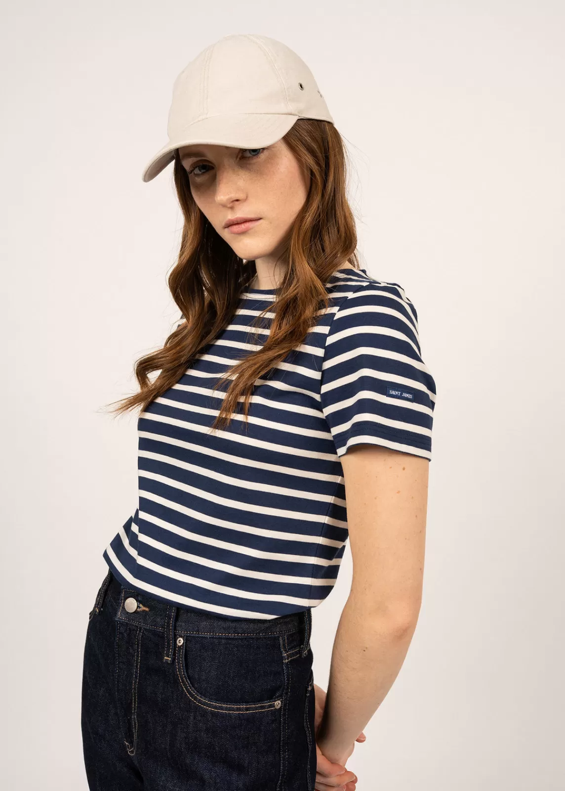 Sailor Striped Shirts>Saint James Etrille short sleeve striped sailor shirt MARINE/ECRU