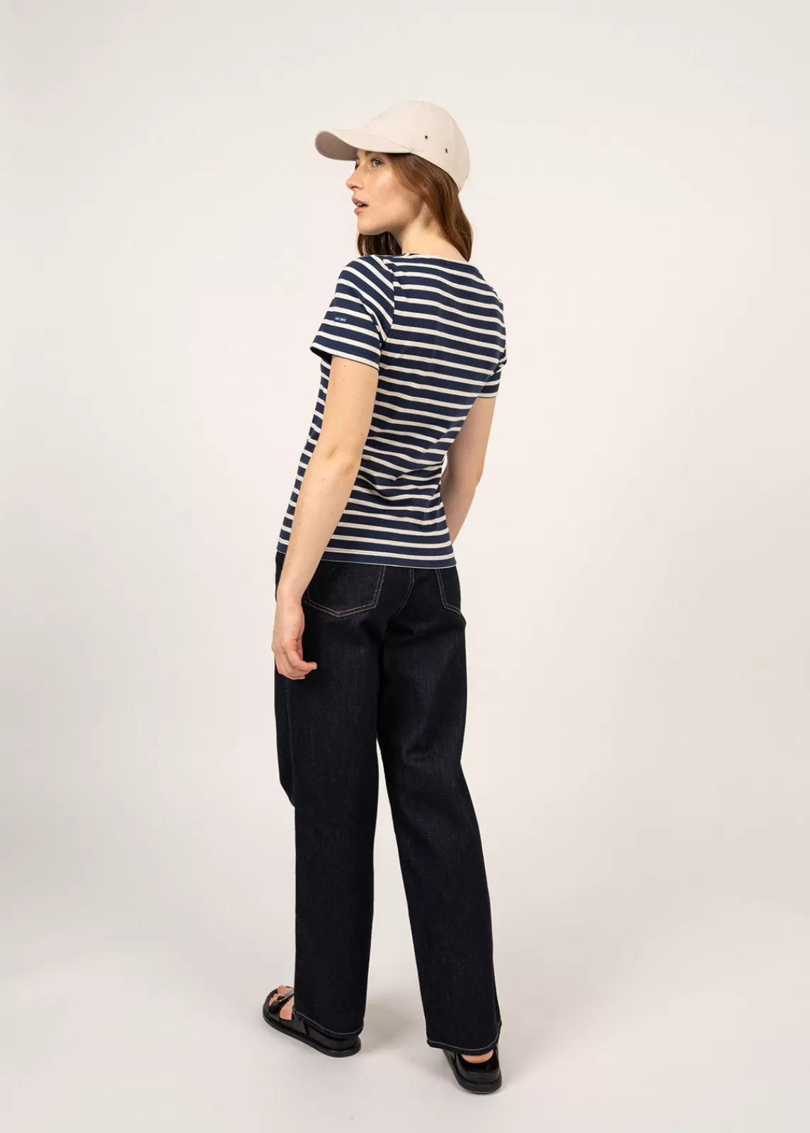 Sailor Striped Shirts>Saint James Etrille short sleeve striped sailor shirt MARINE/ECRU