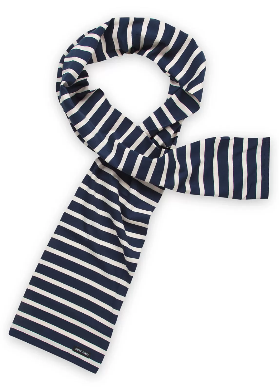 Accessories>Saint James Eve striped scarf MARINE/ECRU