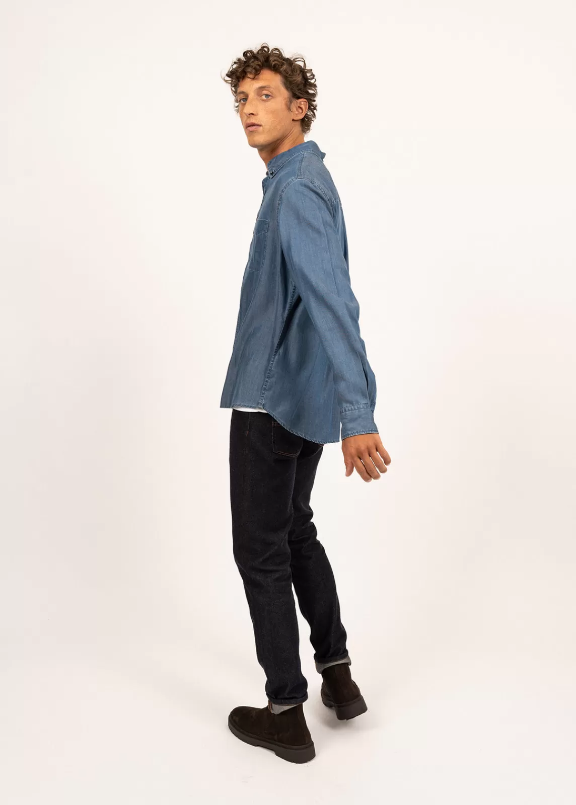 Shirts>Saint James Frederic long sleeve shirt CHAMBRAY