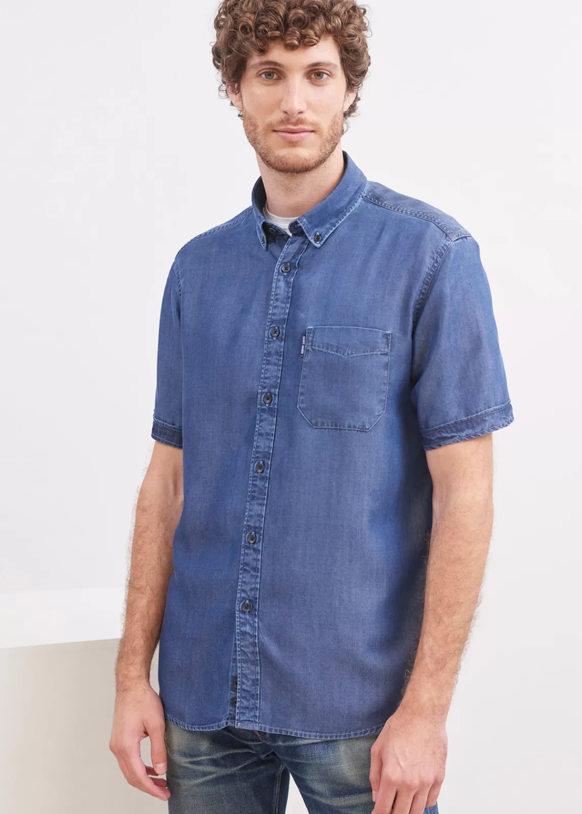 Shirts>Saint James Frederic short sleeve shirt CHAMBRAY