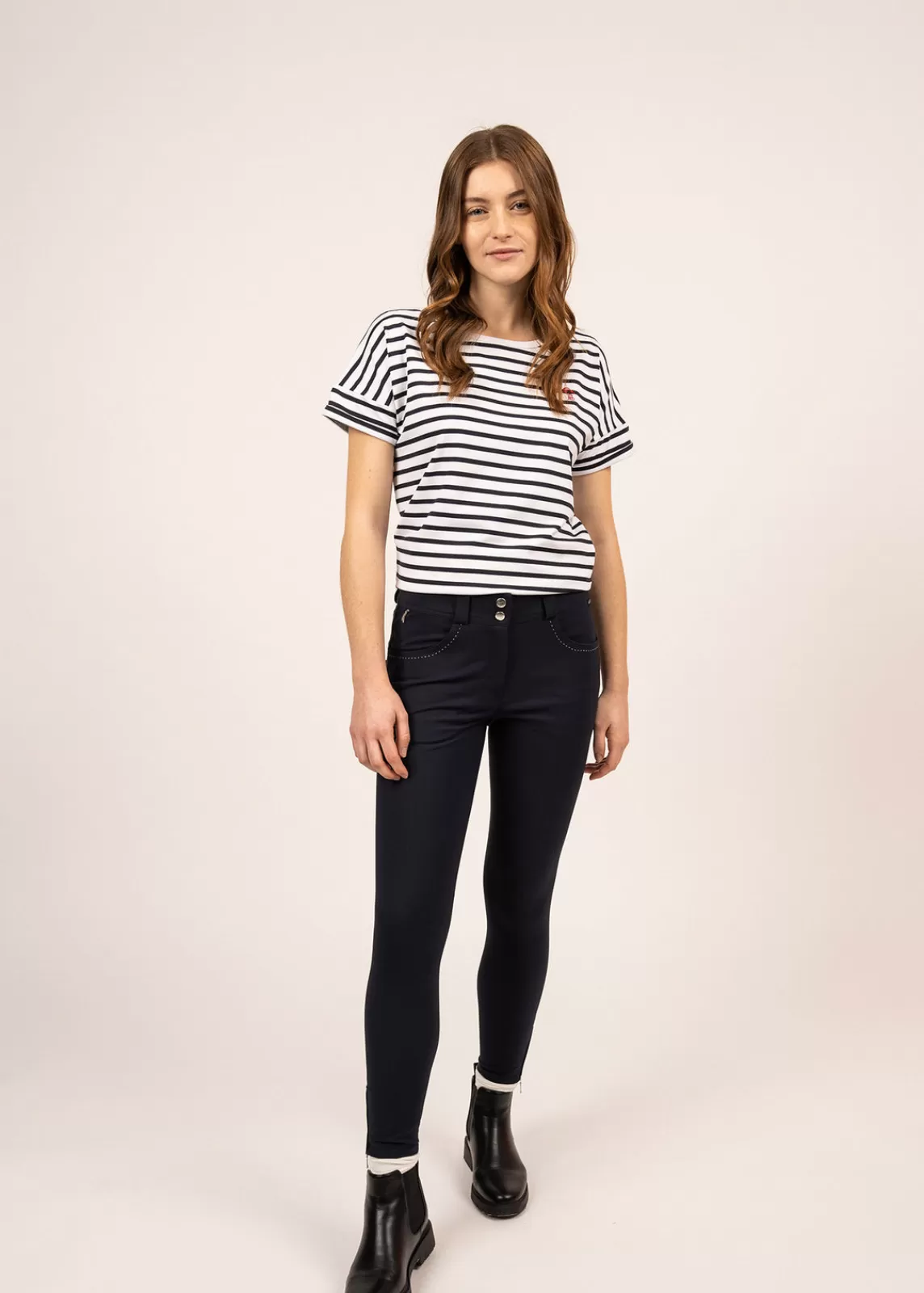 Trousers & Shorts>Saint James Fun City straight pants NAVY