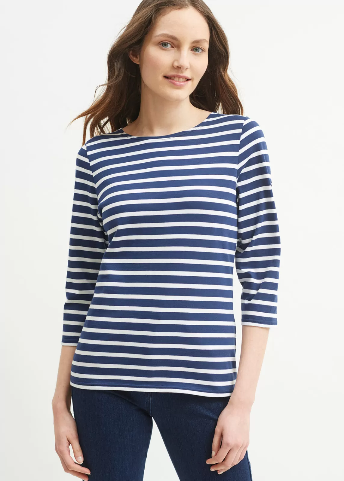 Sailor Striped Shirts>Saint James Galathée striped sailor shirt MARINE/NEIGE