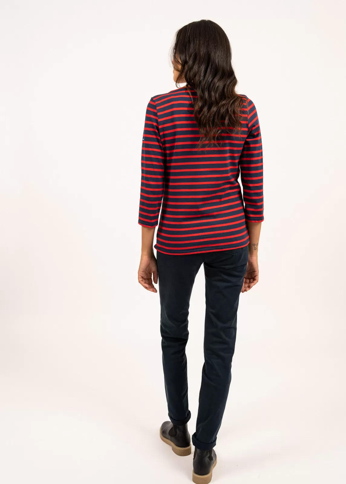 Sailor Striped Shirts>Saint James Galathée striped sailor shirt MARINE/TULIPE