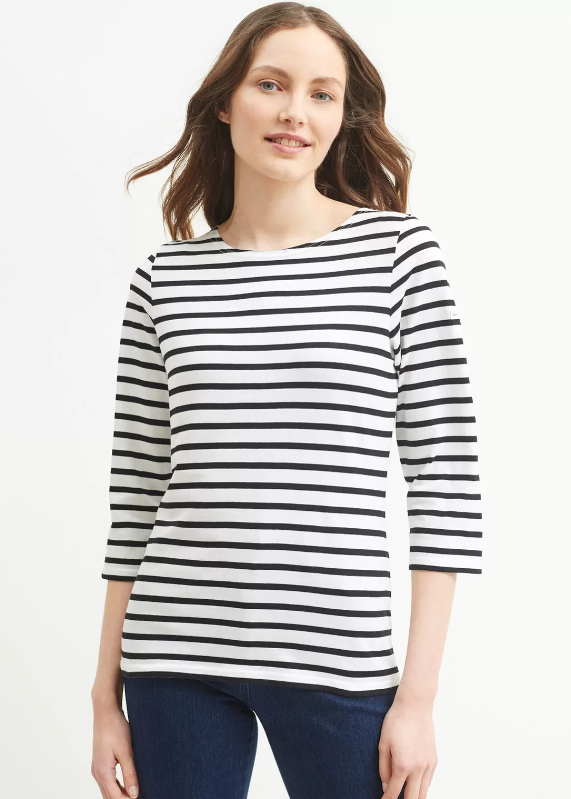 Sailor Striped Shirts>Saint James Galathée striped sailor shirt NEIGE/NOIR