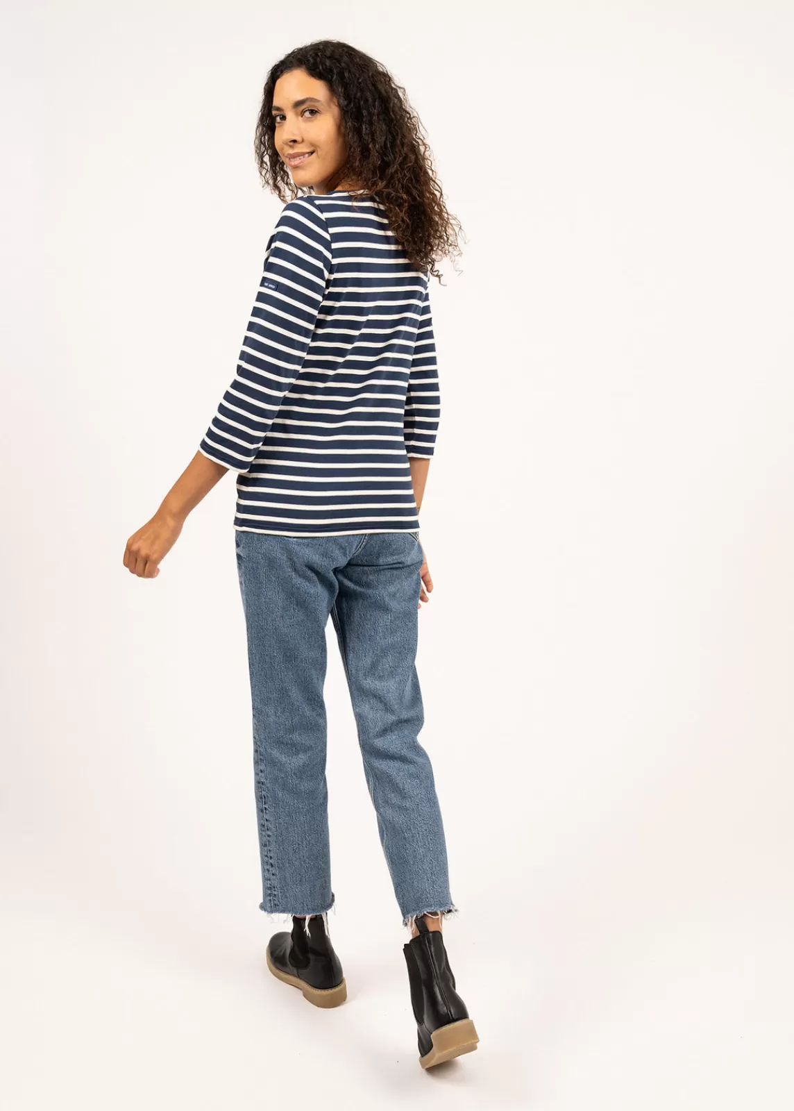 Sailor Striped Shirts>Saint James Galathée striped sailor shirt MARINE/ECRU