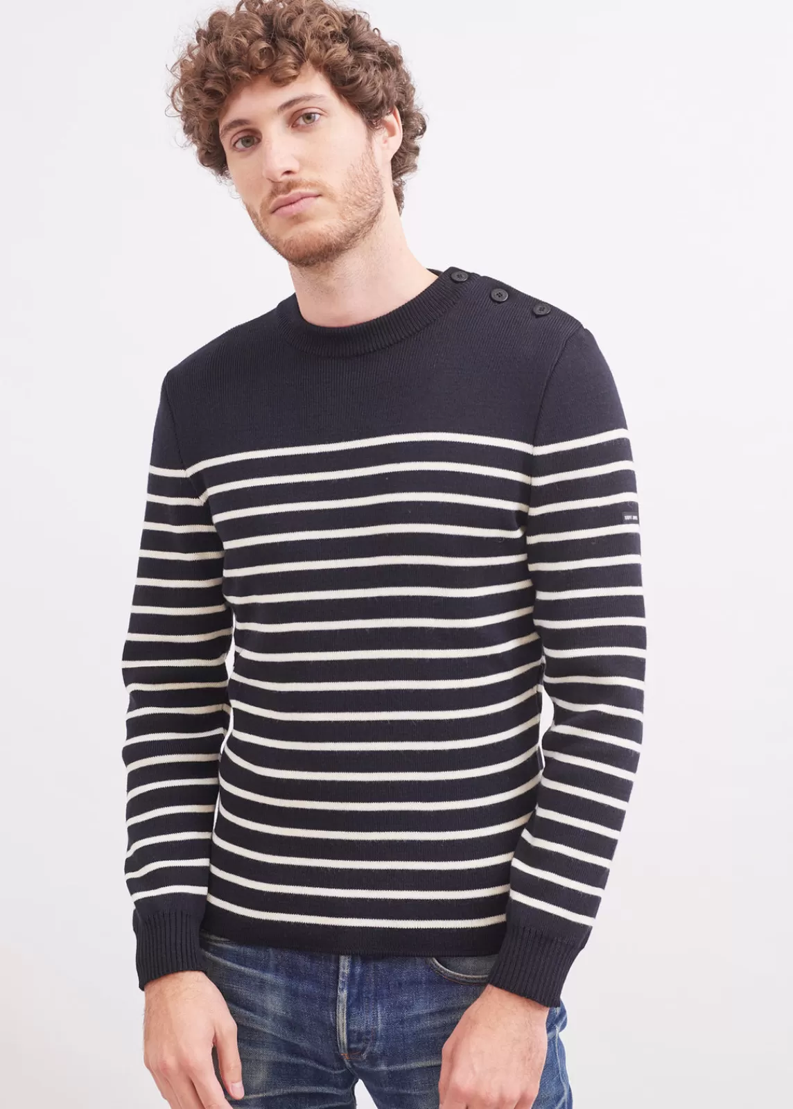 Sailor Jumpers>Saint James Galiote striped sailor jumper NAVY/ECUME