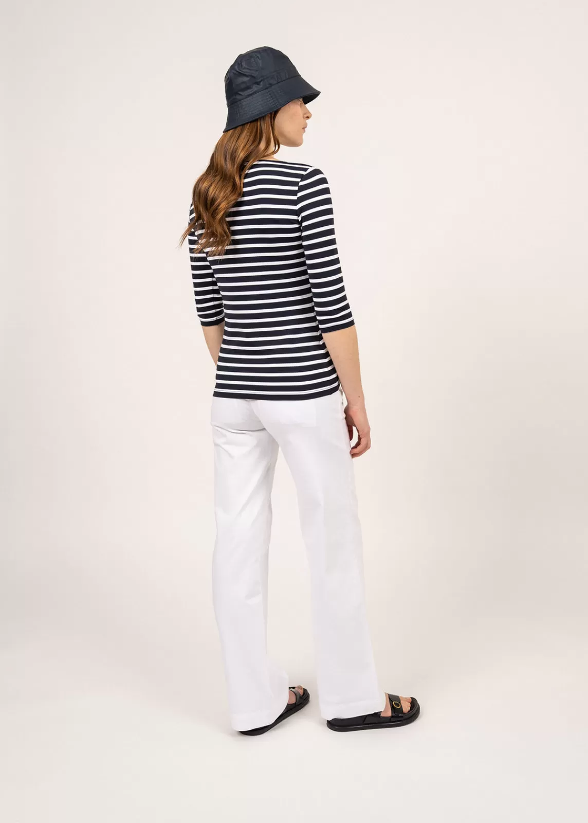 Sailor Striped Shirts>Saint James Garde Côte anti-UV striped sailor shirt NAVY/NEIGE