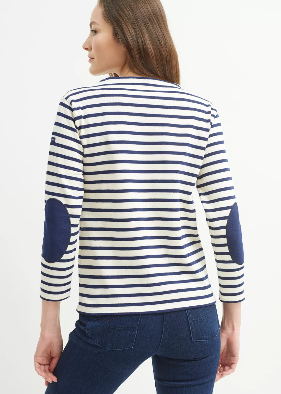 Sailor Striped Shirts>Saint James Guildo boat neck striped sailor shirt ECRU/MARINE