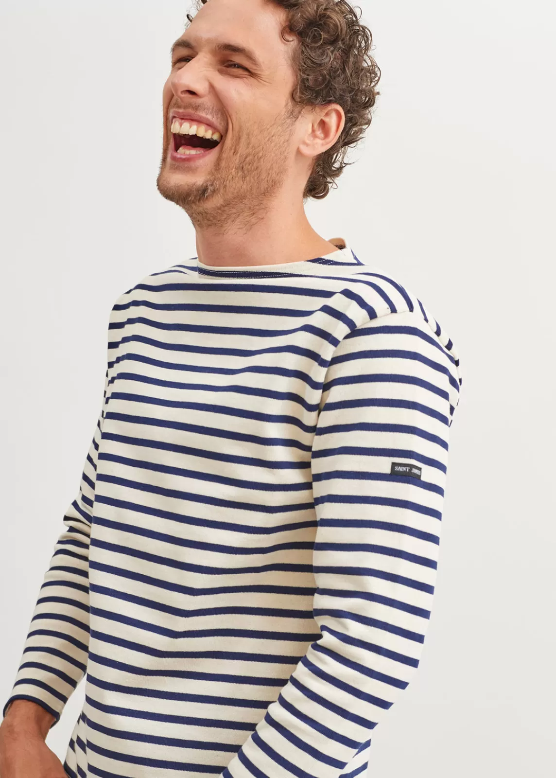 Sailor Striped Shirts>Saint James Guildo striped sailor shirt ECRU/MARINE