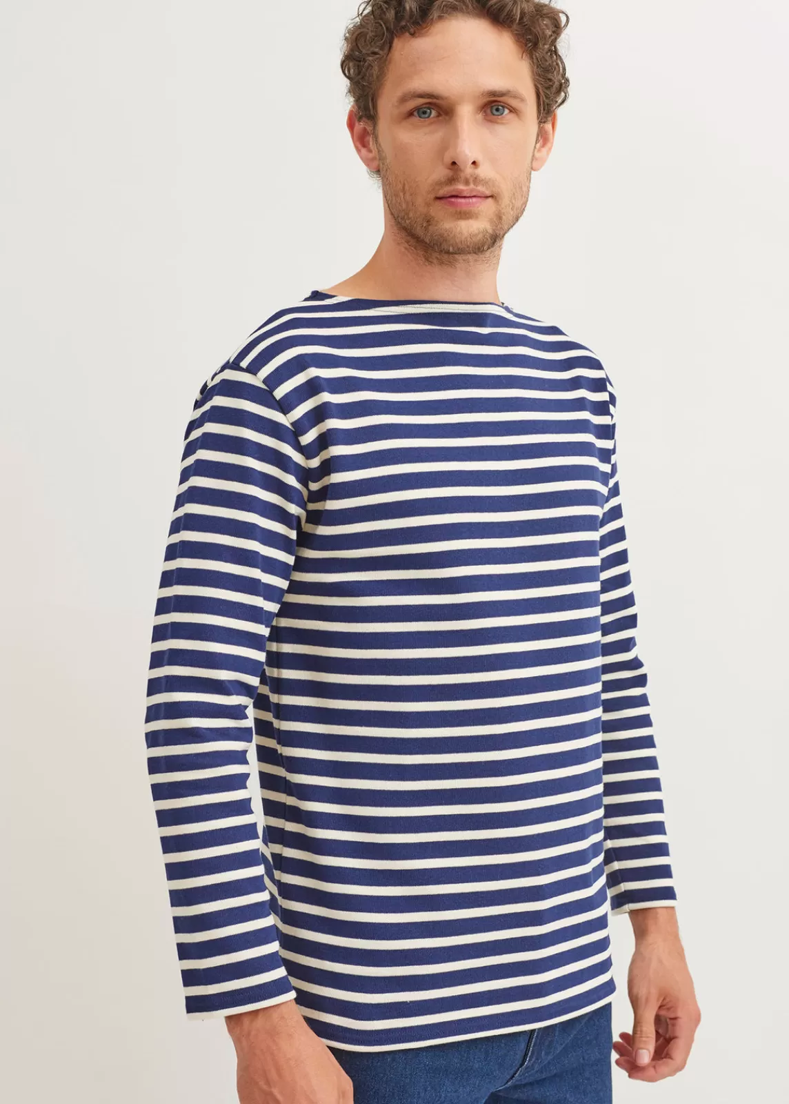 Sailor Striped Shirts>Saint James Guildo striped sailor shirt MARINE/ECRU