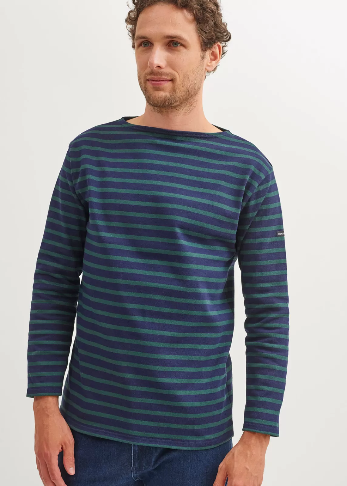 Sailor Striped Shirts>Saint James Guildo striped sailor shirt NAVY/PIN