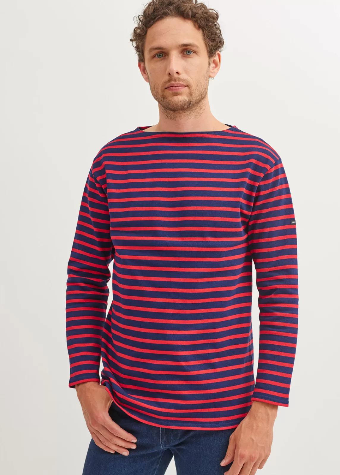 Sailor Striped Shirts>Saint James Guildo striped sailor shirt MARINE/TULIPE