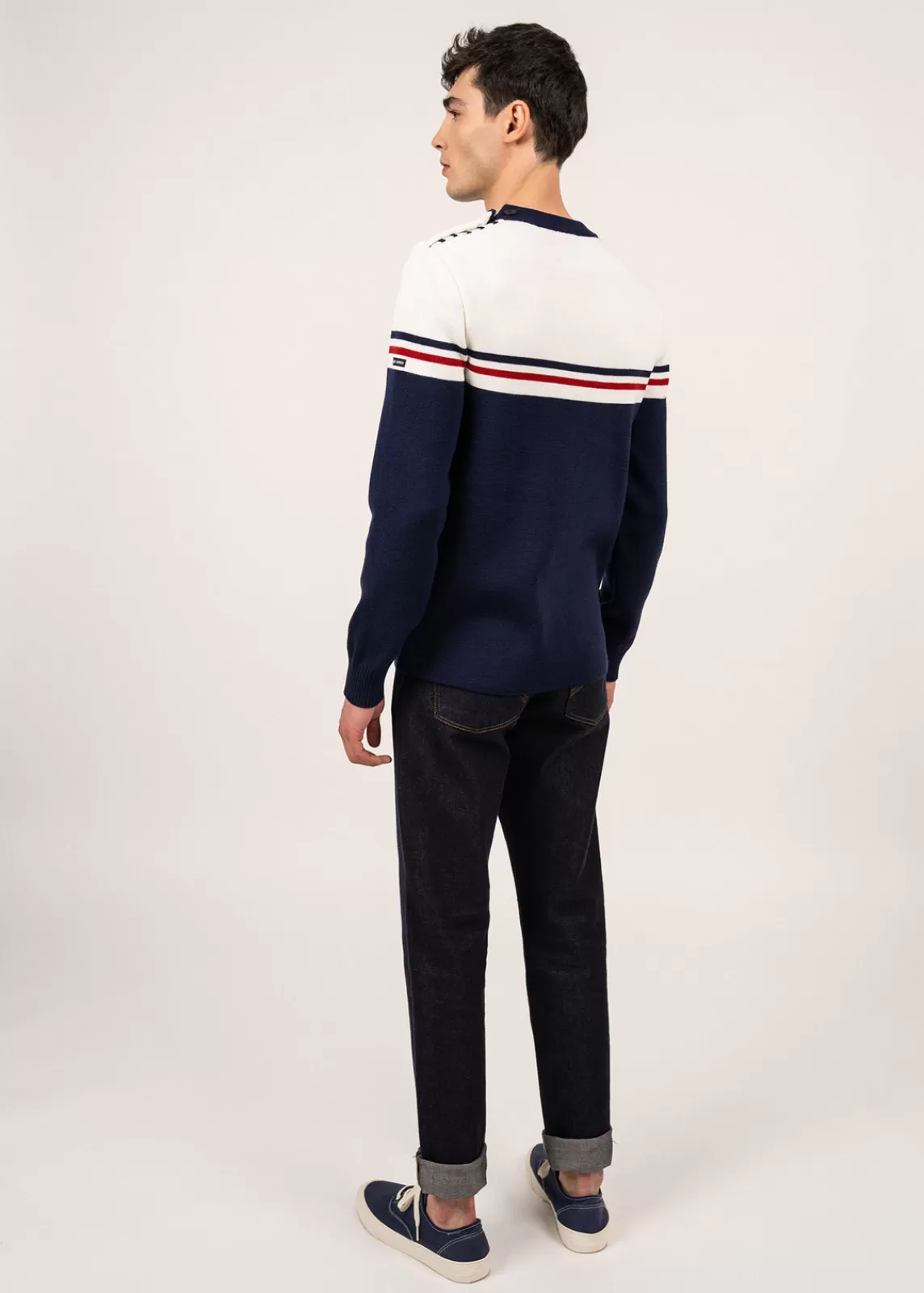 Sailor Jumpers>Saint James Houlgate sailor jumper INSIGNE/BLANC/MEDOC