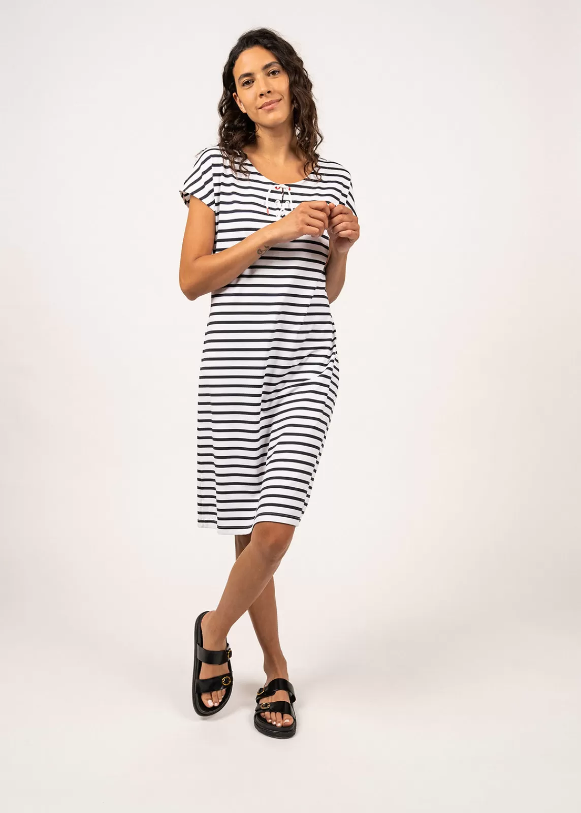 Dresses & Skirts>Saint James Lanveoc striped dress NEIGE/NAVY