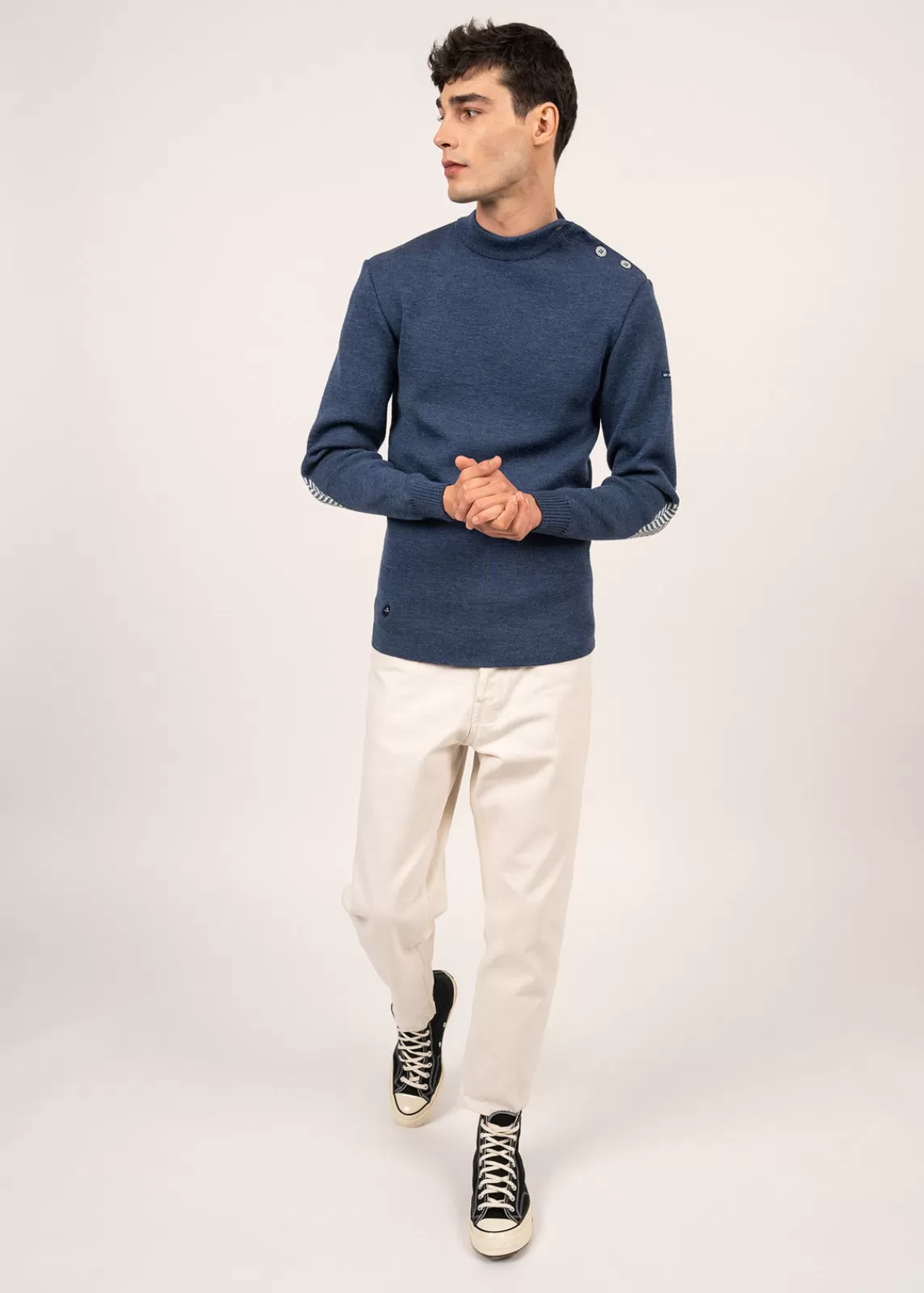 Sailor Jumpers>Saint James Le Chevron sailor jumper JEAN/ECRU