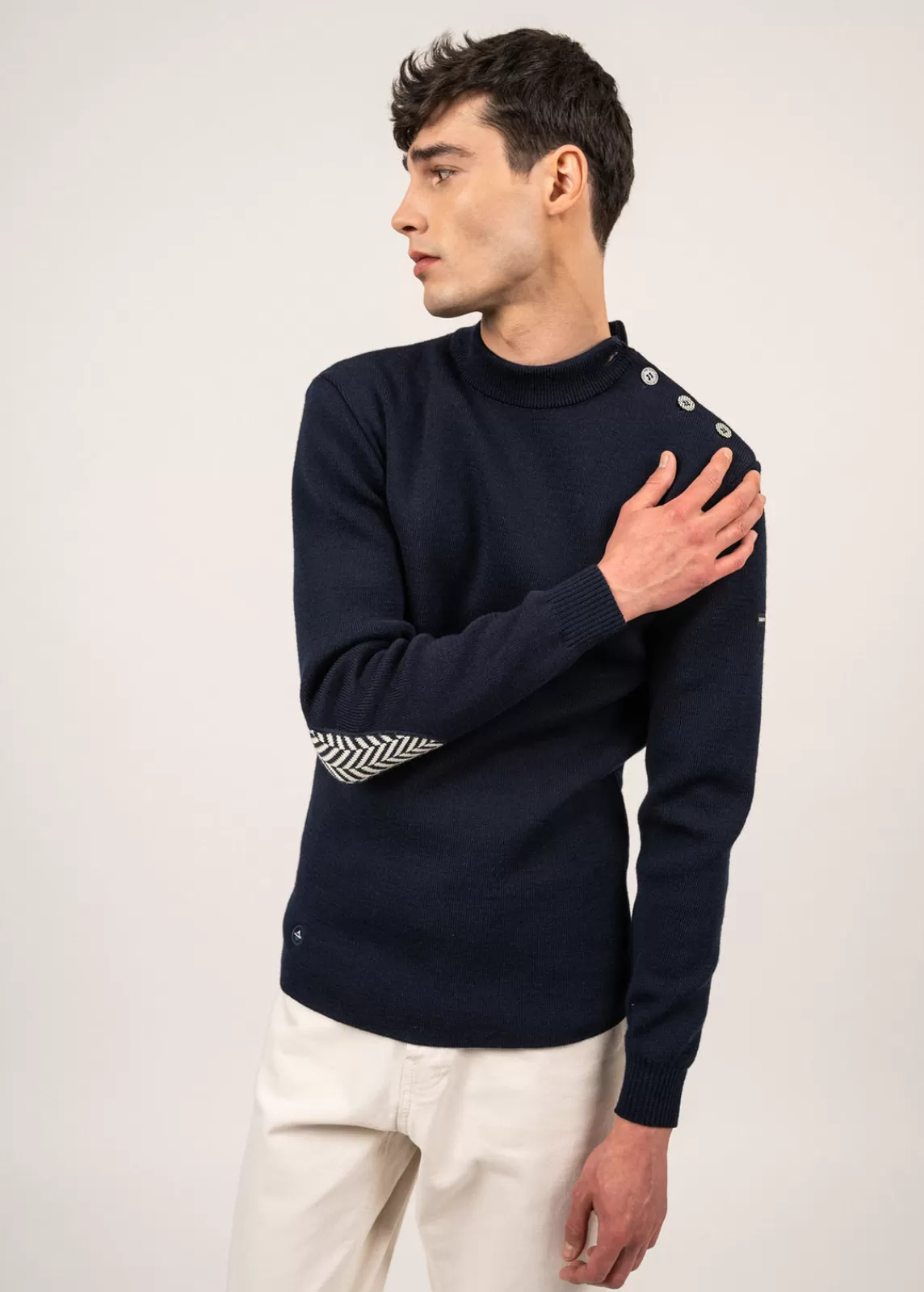 Sailor Jumpers>Saint James Le Chevron sailor jumper MARINE/ECRU